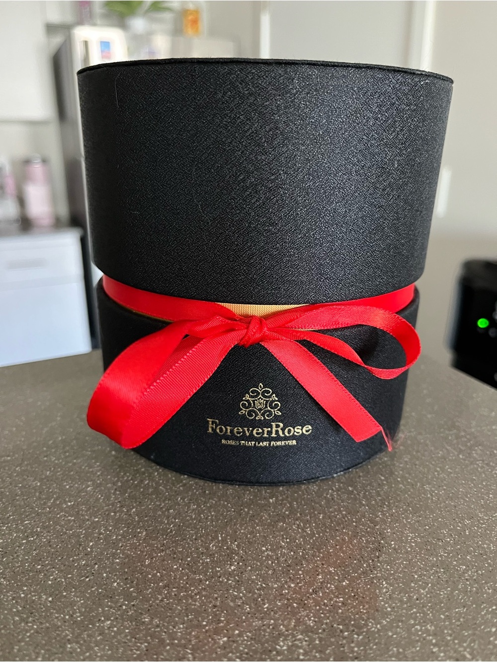ForeverRose Black Gift Box with Red Ribbon